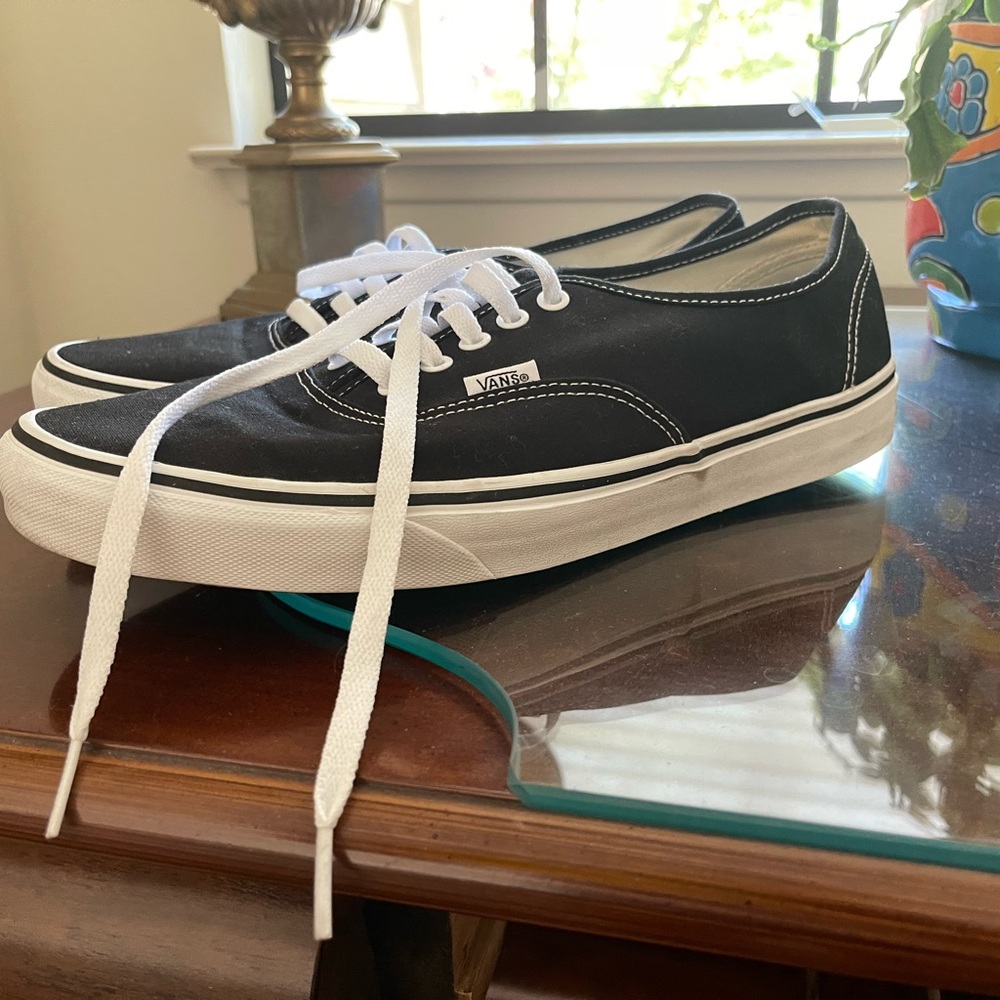 Vans Authentic Black and White Canvas Shoes